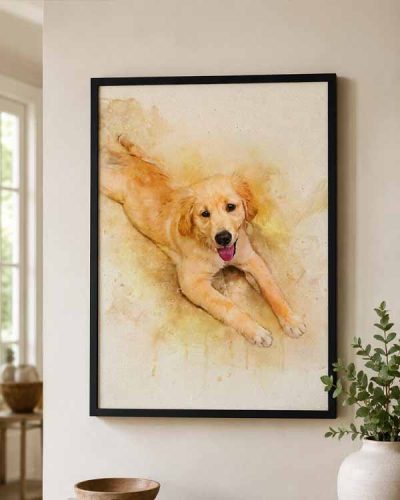 Click to view full screen Watercolor Custom Pet Portrait photo review